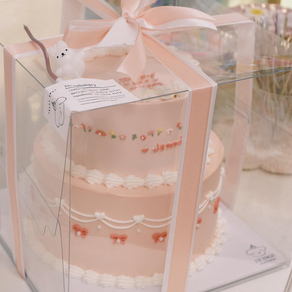 Blush Pink Bow Wedding Cake